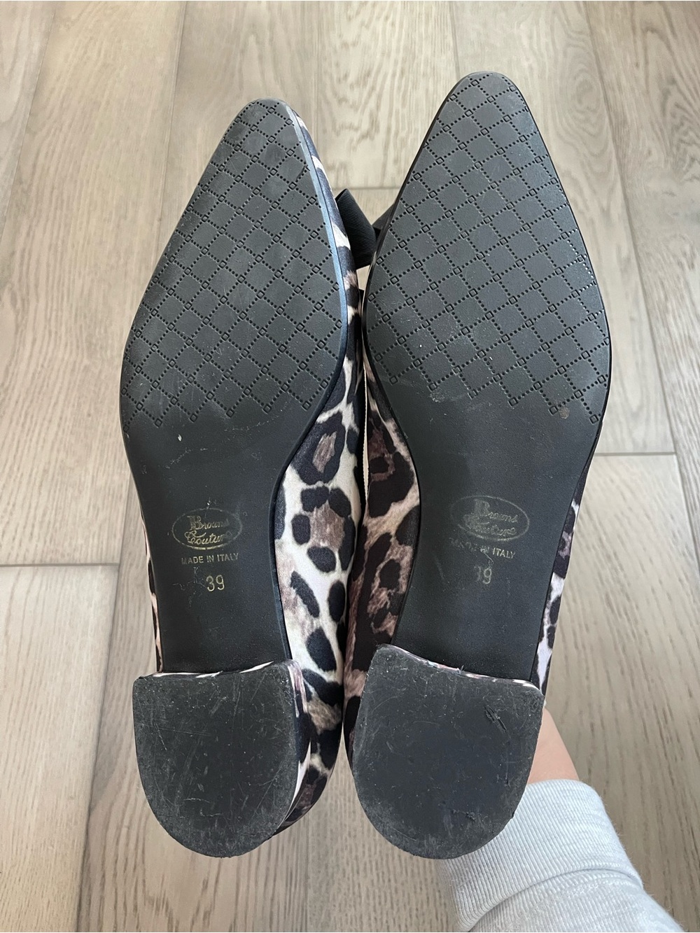 Leopard Print Ballet Flats with Black Bow Accent - Picture 6 of 7